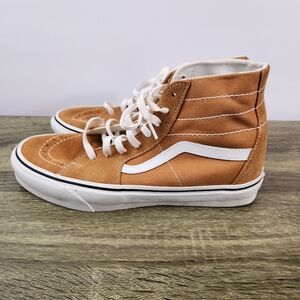 Vans Hi Top Shoes Men's 8.5 / Women's 10 Brown White  Skateboard Sneakers 721356